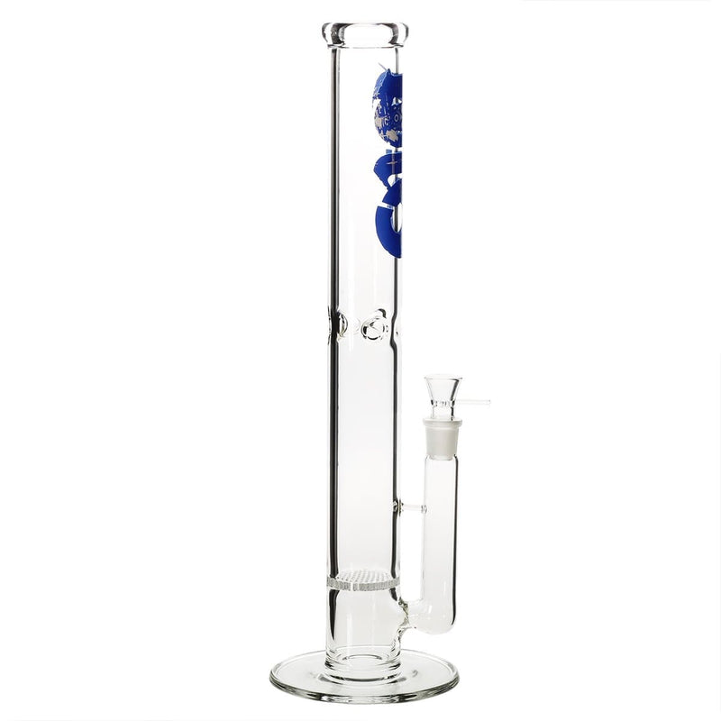 Bio Glass Glass Bong 18" BIO Honeycomb Water Pipe - Blue Logo