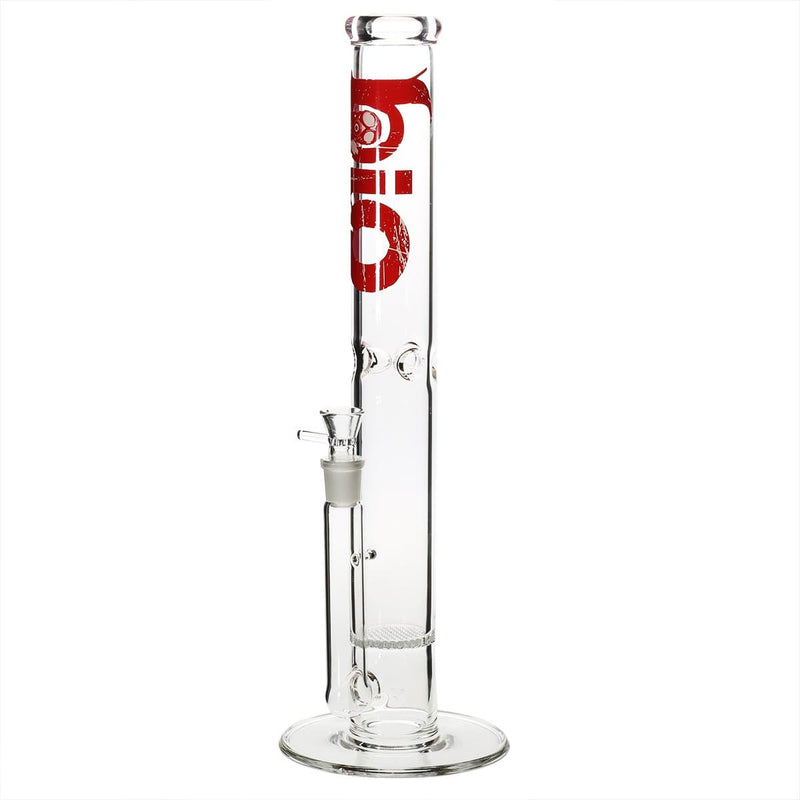 Bio Glass Glass Bong 18" BIO Honeycomb Water Pipe - Red Logo