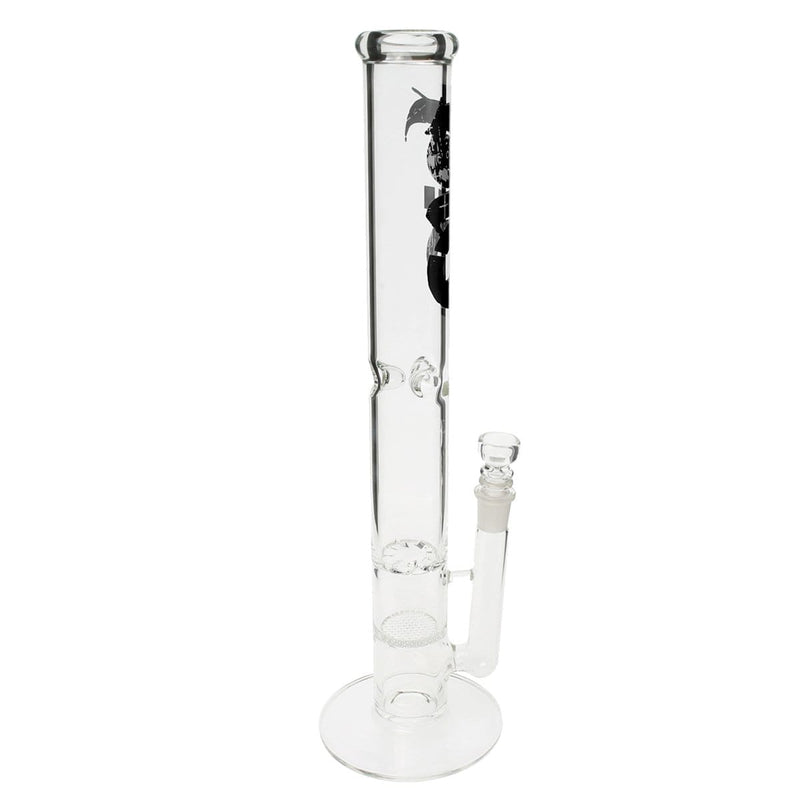 Bio Glass Glass Bong 18" BIO Hurricane / Honeycomb Water Pipe - Black Logo