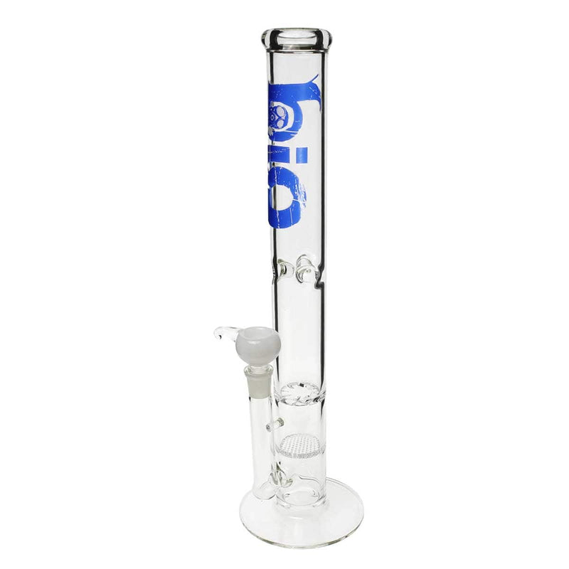 Bio Glass Glass Bong 18" BIO Hurricane / Honeycomb Water Pipe - Blue Logo