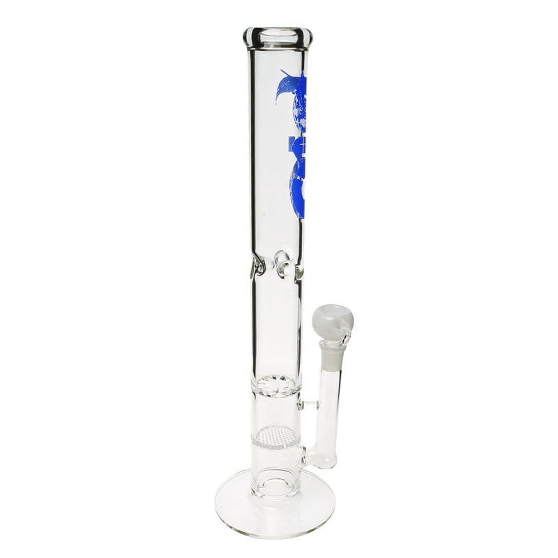 Bio Glass Glass Bong 18" BIO Hurricane / Honeycomb Water Pipe - Blue Logo