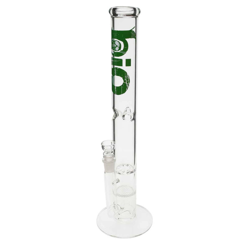 Bio Glass Glass Bong 18" BIO Hurricane / Honeycomb Water Pipe - Green Logo