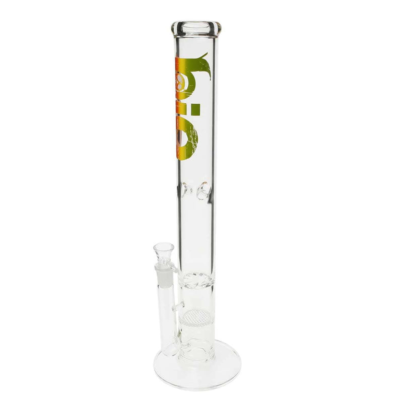 Bio Glass Glass Bong 18" BIO Hurricane / Honeycomb Water Pipe - Rasta Logo