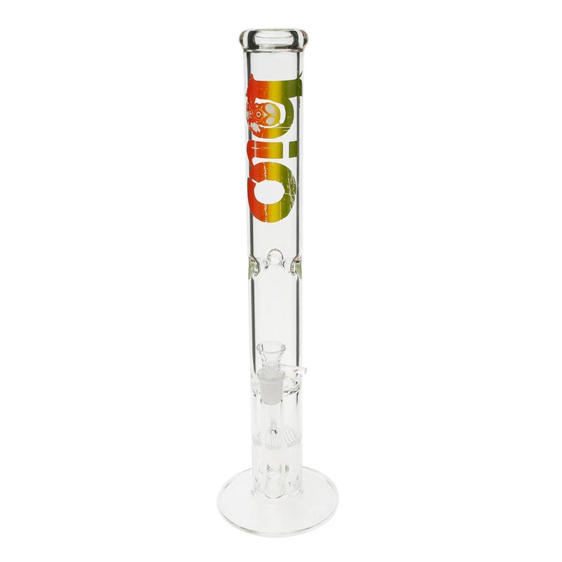 Bio Glass Glass Bong 18" BIO Hurricane / Honeycomb Water Pipe - Rasta Logo