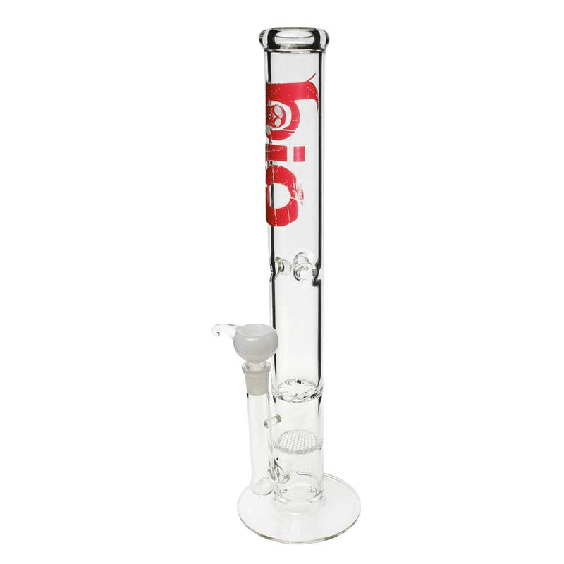 Bio Glass Glass Bong 18" BIO Hurricane / Honeycomb Water Pipe - Red Logo