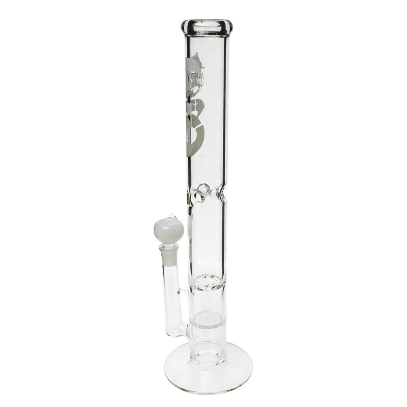 Bio Glass Glass Bong 18" BIO Hurricane / Honeycomb Water Pipe - White Logo