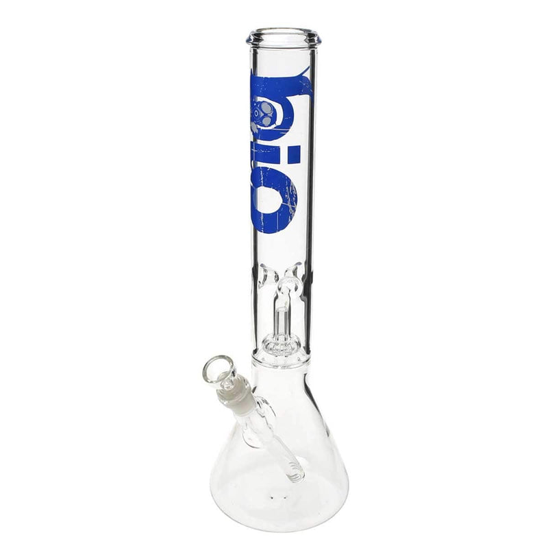 Bio Glass Glass Bong 18" BIO Showerhead Beaker Water Pipe - Blue Logo