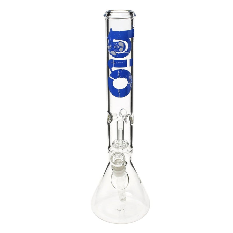 Bio Glass Glass Bong 18" BIO Showerhead Beaker Water Pipe - Blue Logo