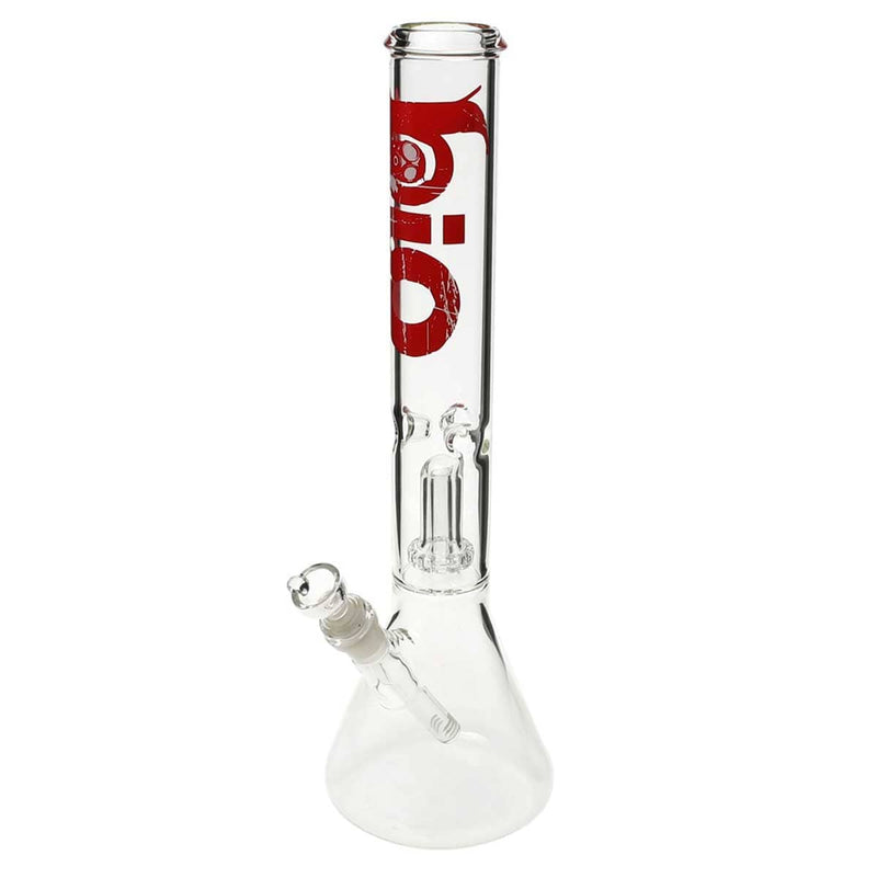 Bio Glass Glass Bong 18" BIO Showerhead Beaker Water Pipe - Red Logo