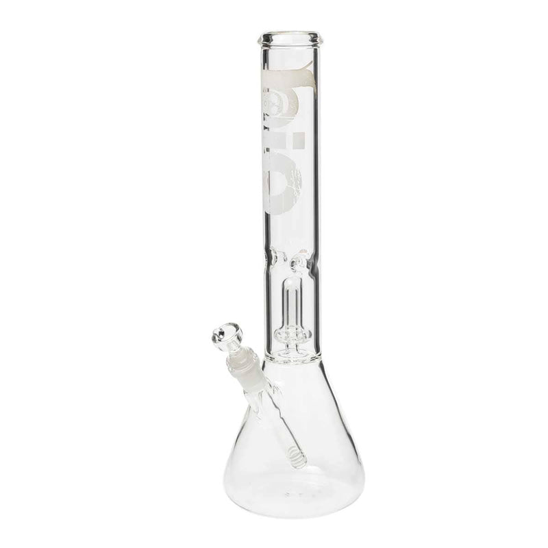 Bio Glass Glass Bong 18" BIO Showerhead Beaker Water Pipe - White Logo