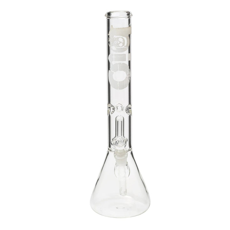 Bio Glass Glass Bong 18" BIO Showerhead Beaker Water Pipe - White Logo