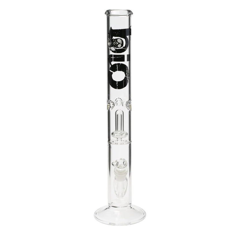 Bio Glass Glass Bong 18" BIO Showerhead Straight Water Pipe - Black Logo