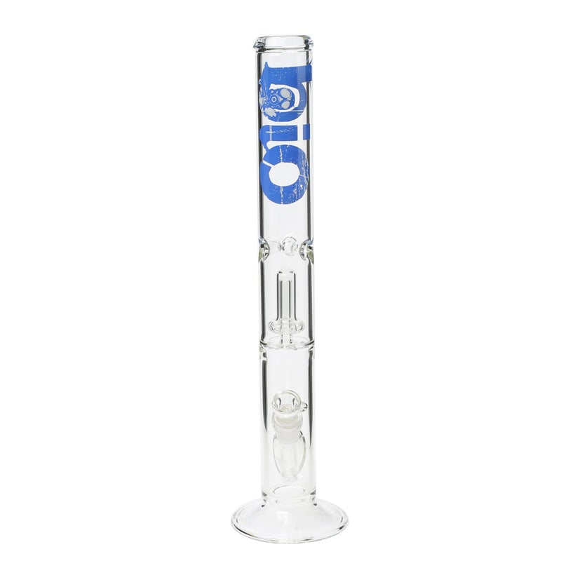 Bio Glass Glass Bong 18" BIO Showerhead Straight Water Pipe - Blue Logo