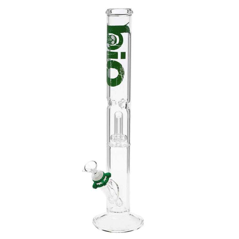 Bio Glass Glass Bong 18" BIO Showerhead Straight Water Pipe - Green Logo