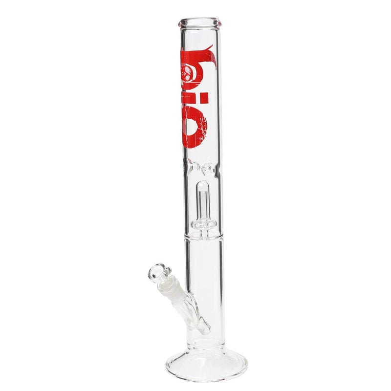 Bio Glass Glass Bong 18" BIO Showerhead Straight Water Pipe - Red Logo