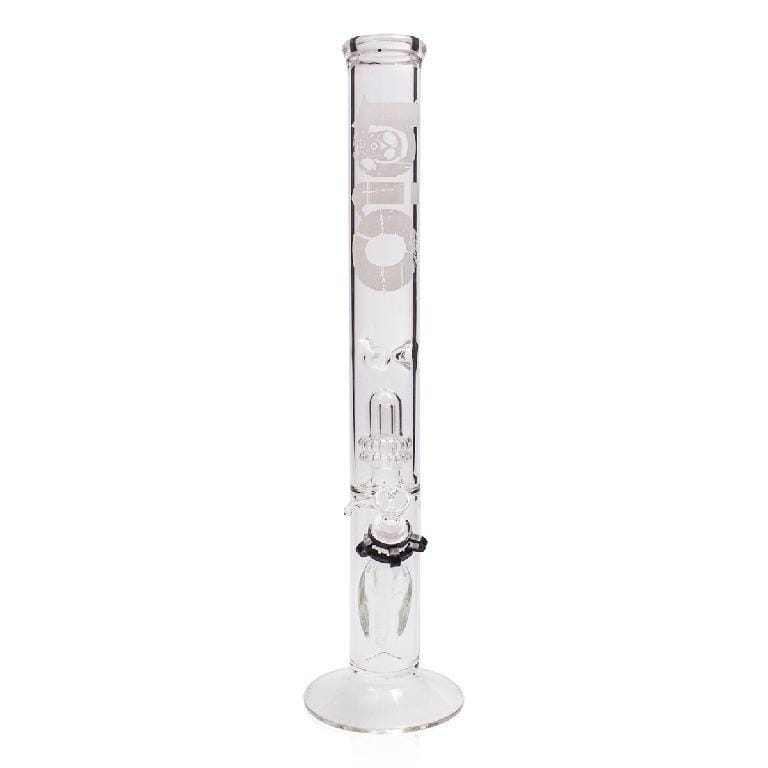 Bio Glass Glass Bong 18" BIO Showerhead Straight Water Pipe - White Logo