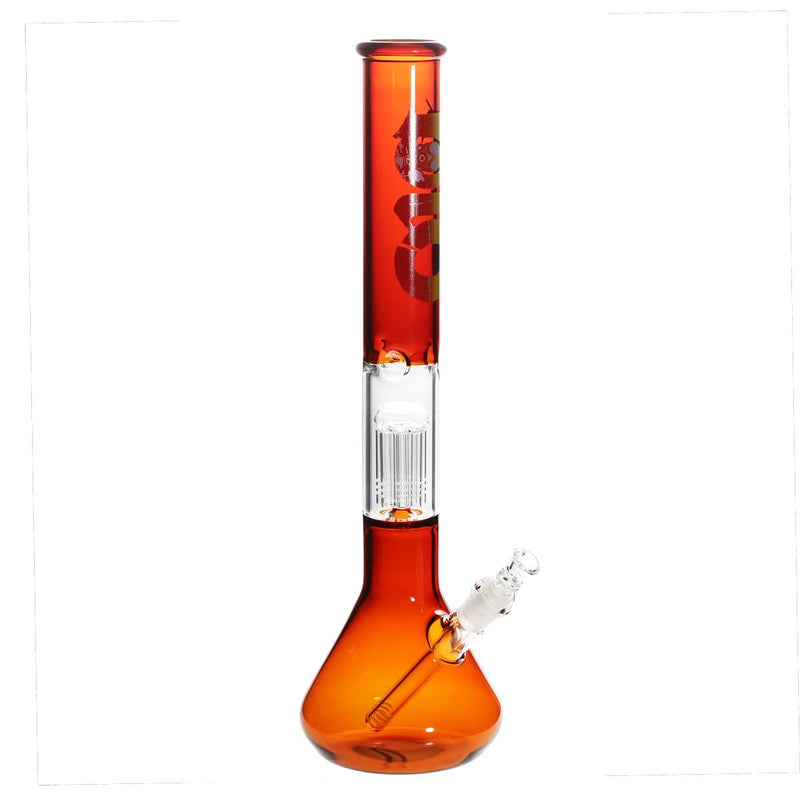 Bio Glass Glass Bong 18" BIO Single Tree Beaker Water Pipe - Amber