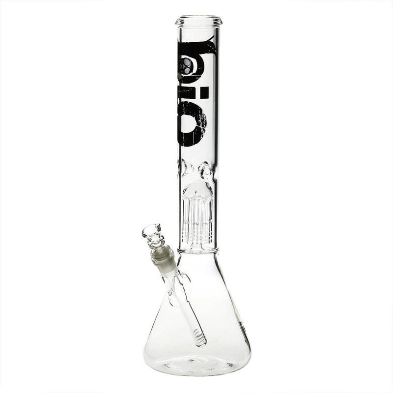 Bio Glass Glass Bong 18" BIO Single Tree Beaker Water Pipe - Black Logo