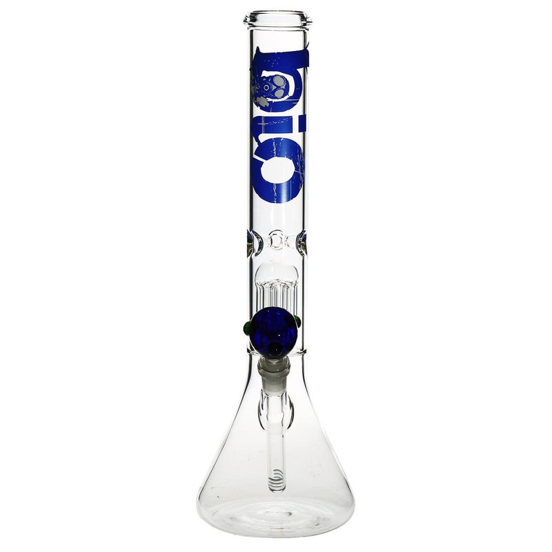 Bio Glass Glass Bong 18" BIO Single Tree Beaker Water Pipe - Blue Logo