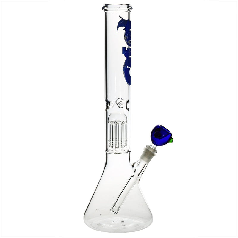 Bio Glass Glass Bong 18" BIO Single Tree Beaker Water Pipe - Blue Logo