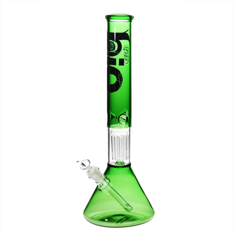 Bio Glass Glass Bong 18" BIO Single Tree Beaker Water Pipe - Green