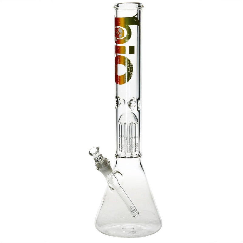 Bio Glass Glass Bong 18" BIO Single Tree Beaker Water Pipe - Rasta Logo