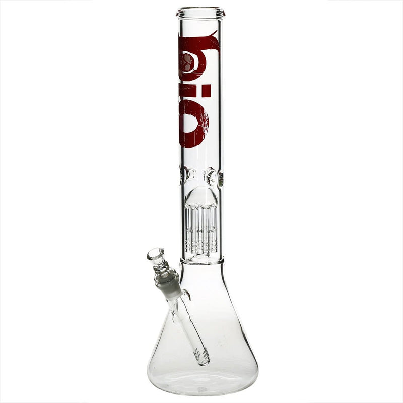 Bio Glass Glass Bong 18" BIO Single Tree Beaker Water Pipe - Red Logo