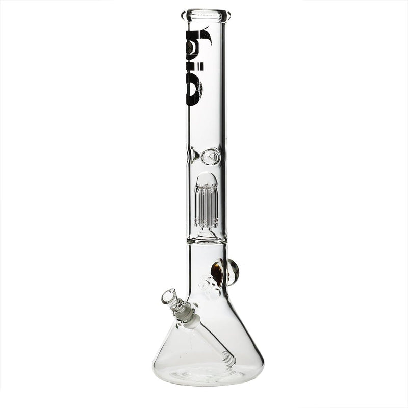 Bio Glass Glass Bong 18" BIO Single Tree Beaker Water Pipe with Marble - Black Logo