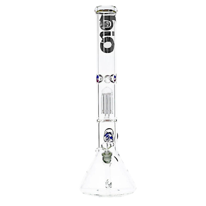 Bio Glass Glass Bong 18" BIO Single Tree Beaker Water Pipe with Marble - Black Logo