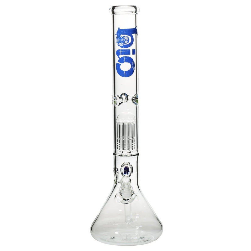 Bio Glass Glass Bong 18" BIO Single Tree Beaker Water Pipe with Marble - Blue Logo