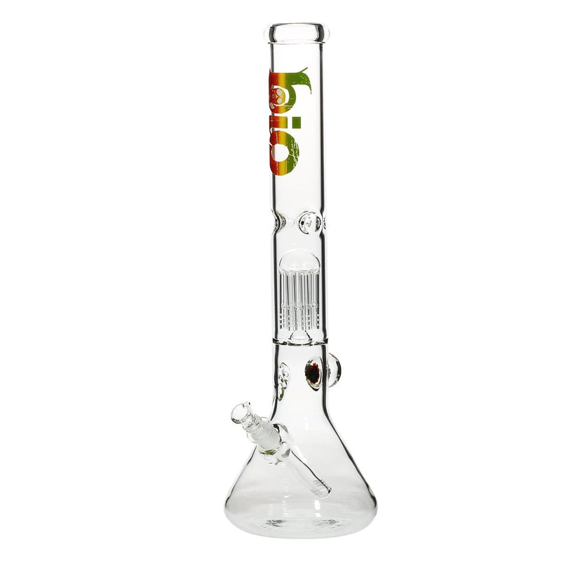 Bio Glass Glass Bong 18" BIO Single Tree Beaker Water Pipe with Marble - Rasta Logo