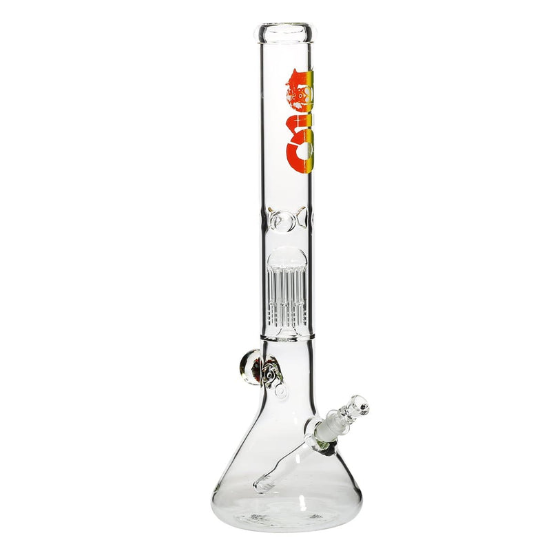 Bio Glass Glass Bong 18" BIO Single Tree Beaker Water Pipe with Marble - Rasta Logo