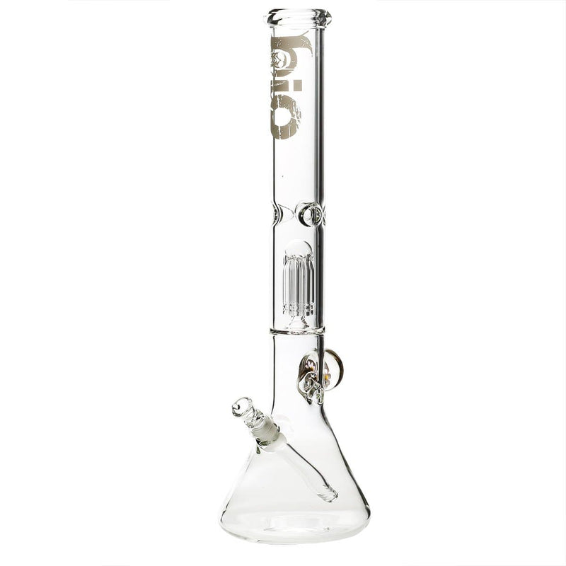 Bio Glass Glass Bong 18" BIO Single Tree Beaker Water Pipe with Marble - White Logo