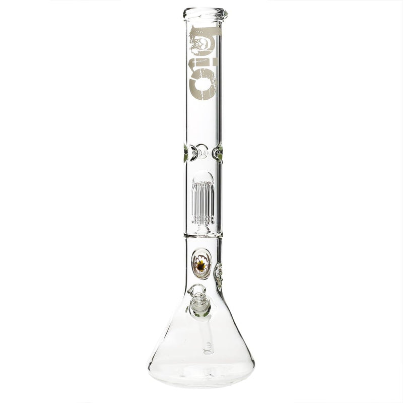 Bio Glass Glass Bong 18" BIO Single Tree Beaker Water Pipe with Marble - White Logo