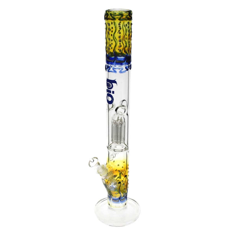 Bio Glass Glass Bong 18" BIO Single Tree Straight Design - Blue Logo