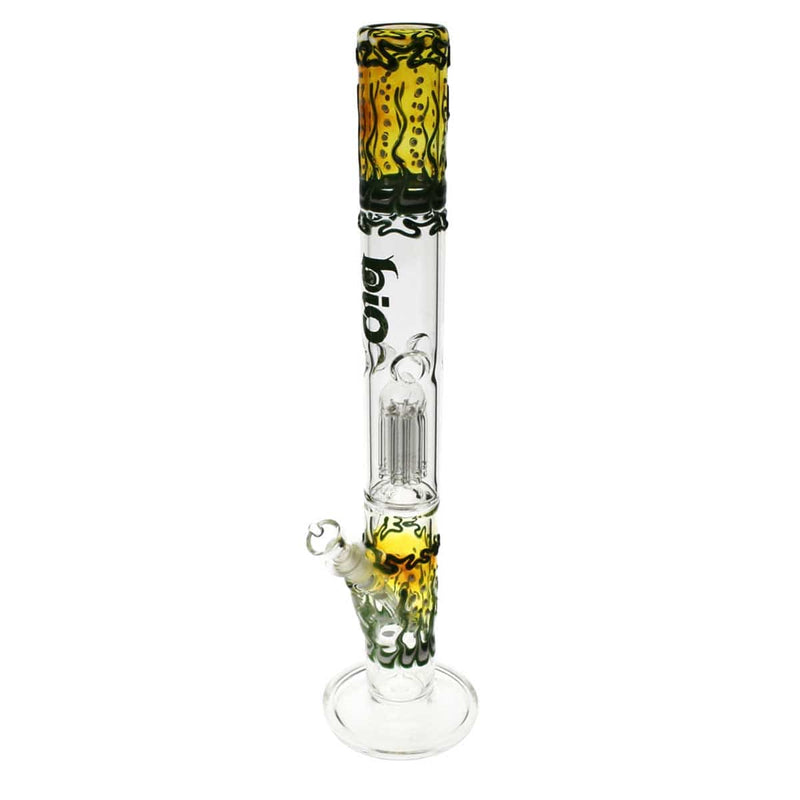 Bio Glass Glass Bong 18" BIO Single Tree Straight Design - Green Logo