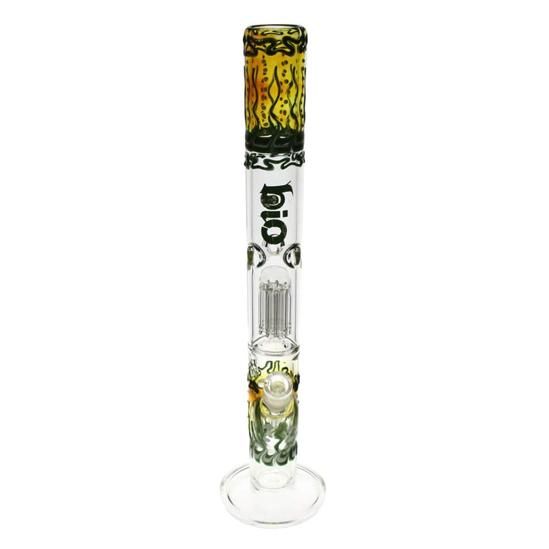 Bio Glass Glass Bong 18" BIO Single Tree Straight Design - Green Logo