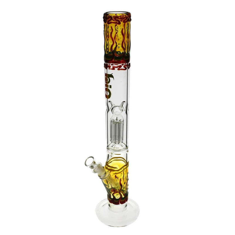 Bio Glass Glass Bong 18" BIO Single Tree Straight Design - Rasta Logo