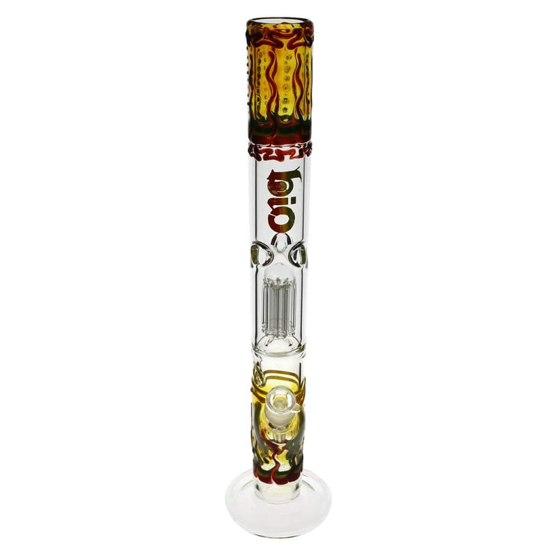 Bio Glass Glass Bong 18" BIO Single Tree Straight Design - Rasta Logo