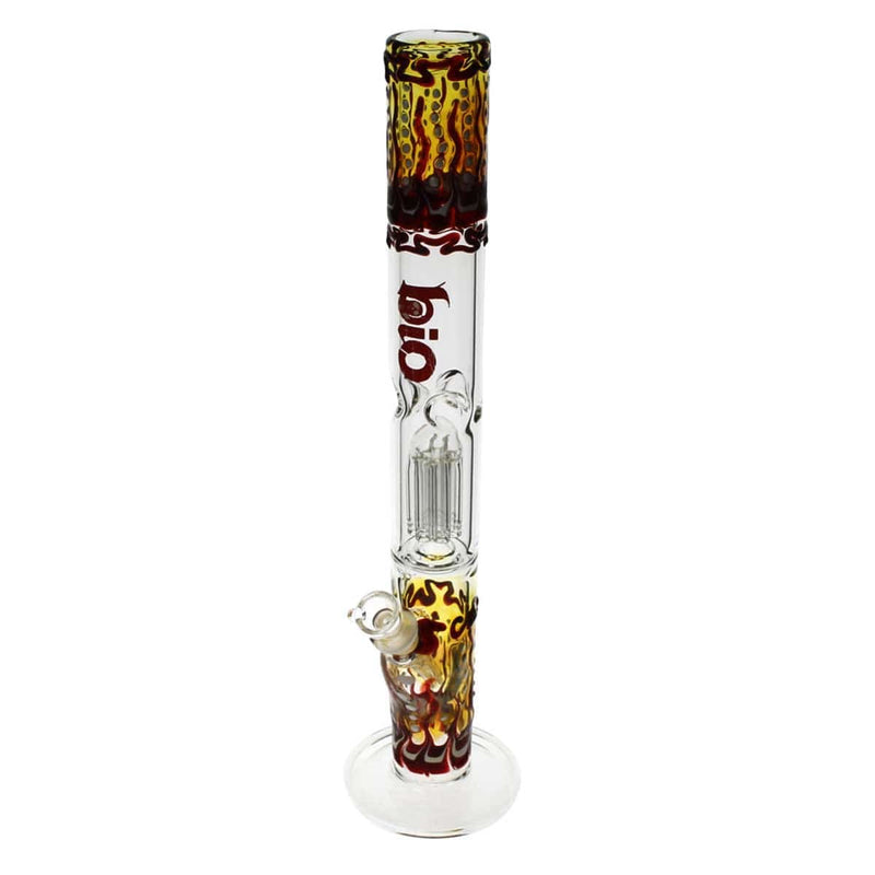 Bio Glass Glass Bong 18" BIO Single Tree Straight Design - Red Logo