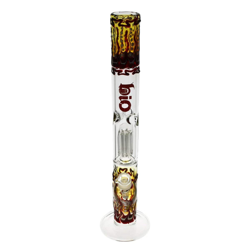 Bio Glass Glass Bong 18" BIO Single Tree Straight Design - Red Logo