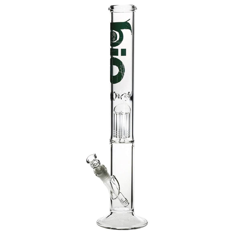 Bio Glass Glass Bong 18" BIO Single Tree Straight Water Pipe - Green Logo