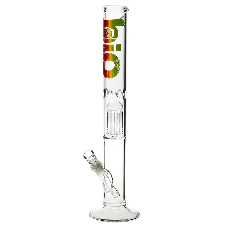 Bio Glass Glass Bong 18" BIO Single Tree Straight Water Pipe - Rasta Logo