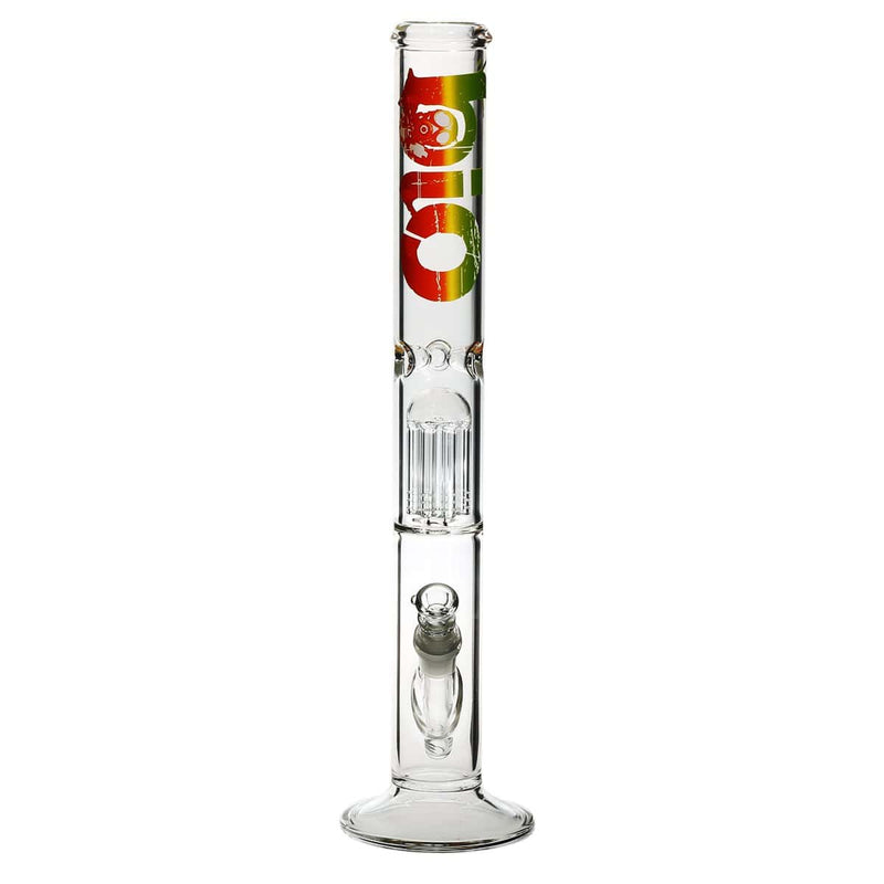 Bio Glass Glass Bong 18" BIO Single Tree Straight Water Pipe - Rasta Logo