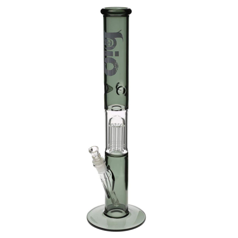 Bio Glass Glass Bong 18" BIO Single Tree Straight Water Pipe - Smoke Black