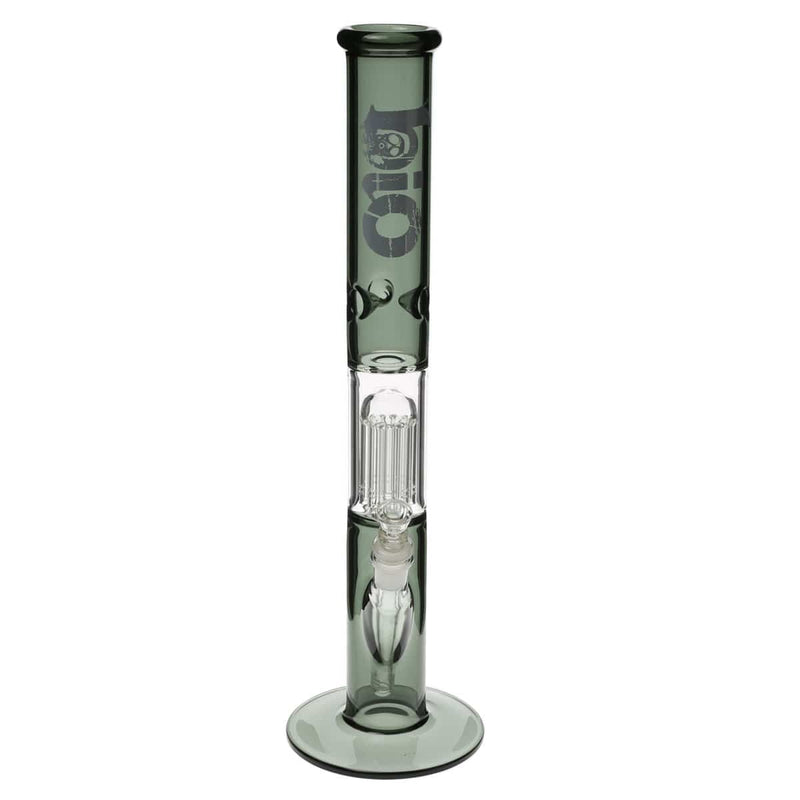 Bio Glass Glass Bong 18" BIO Single Tree Straight Water Pipe - Smoke Black