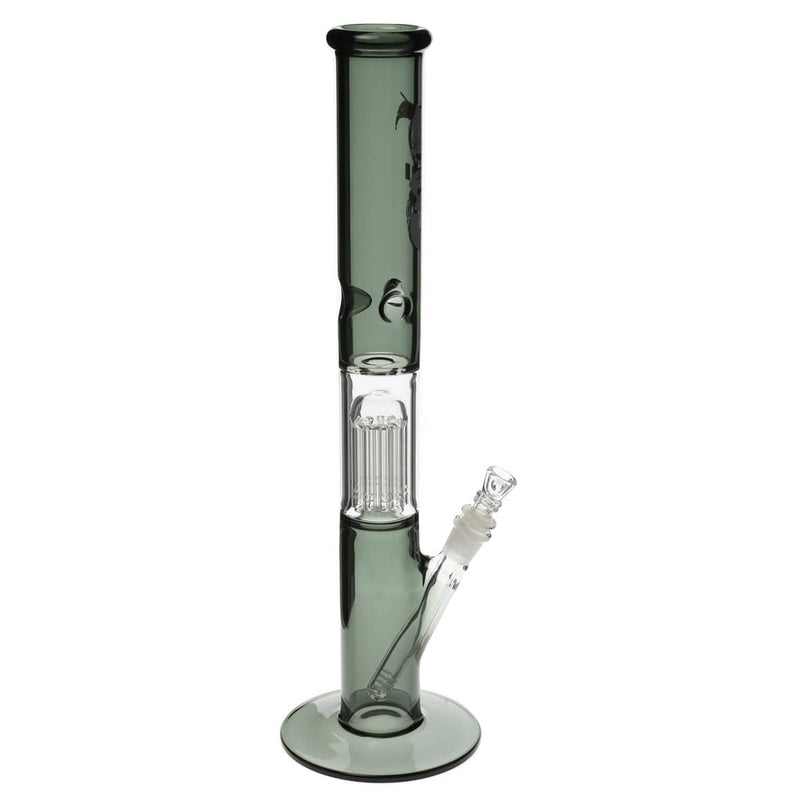 Bio Glass Glass Bong 18" BIO Single Tree Straight Water Pipe - Smoke Black