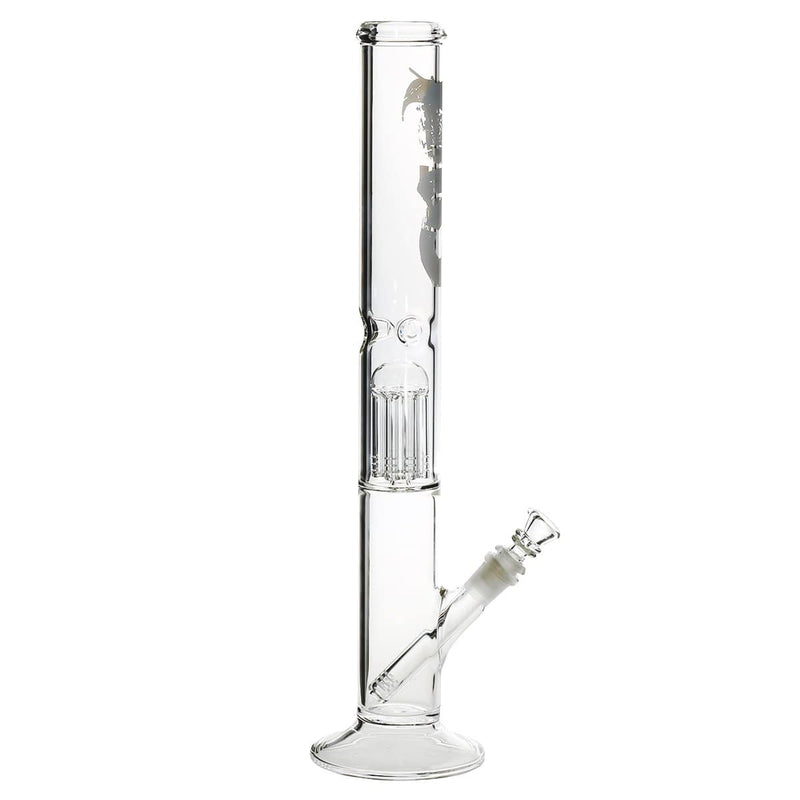 Bio Glass Glass Bong 18" BIO Single Tree Straight Water Pipe - White Logo