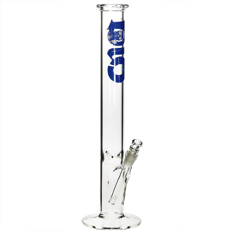 Bio Glass Glass Bong 18" BIO Straight Water Pipe - Blue Logo