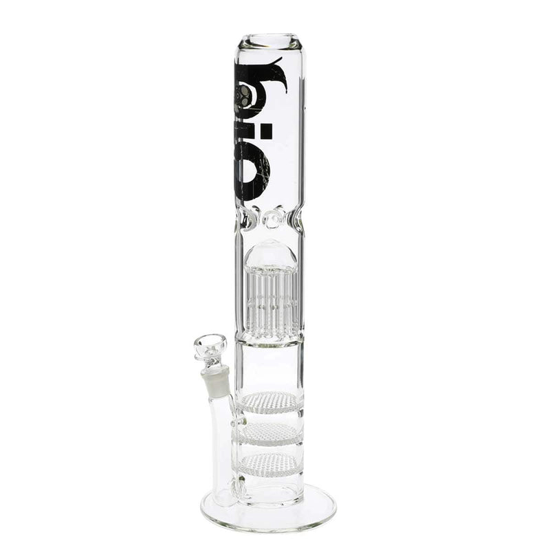 Bio Glass Glass Bong 18" BIO Tree 11 Arm / Triple Honeycomb Water Pipe - Black Logo